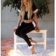 Spodnie black/pink fur